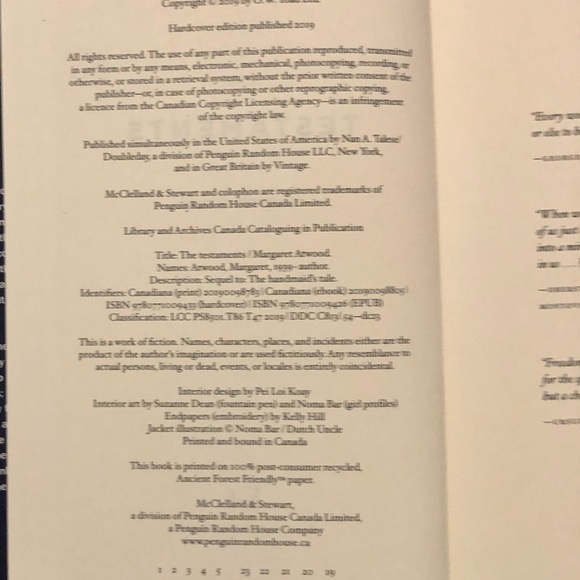 📖 Book: The Testaments - Margaret Atwood - Picture 5 of 6